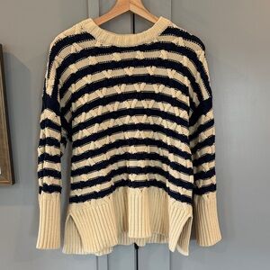 Madewell Navy and Cream Striped Sweater